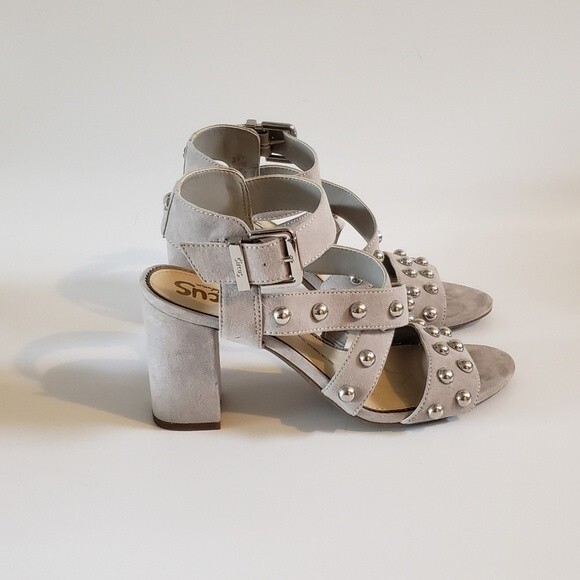 Sam Edelman Circus Ophelia Gray Studded Heels Size 7.5 - Picture 6 of 10